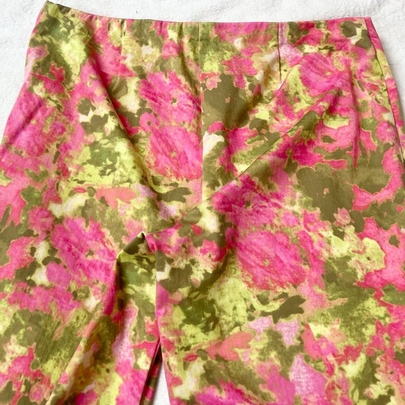 Sigrid Olsen Floral Bright High Rise Straight Leg Crop Ankle Pants Multi Sz 14 - Picture 3 of 8